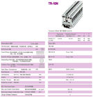 Industrielle 16mm2 Din-Schienen-Terminalblöcke 800v / 76A Messing 10mm Abreißlänge